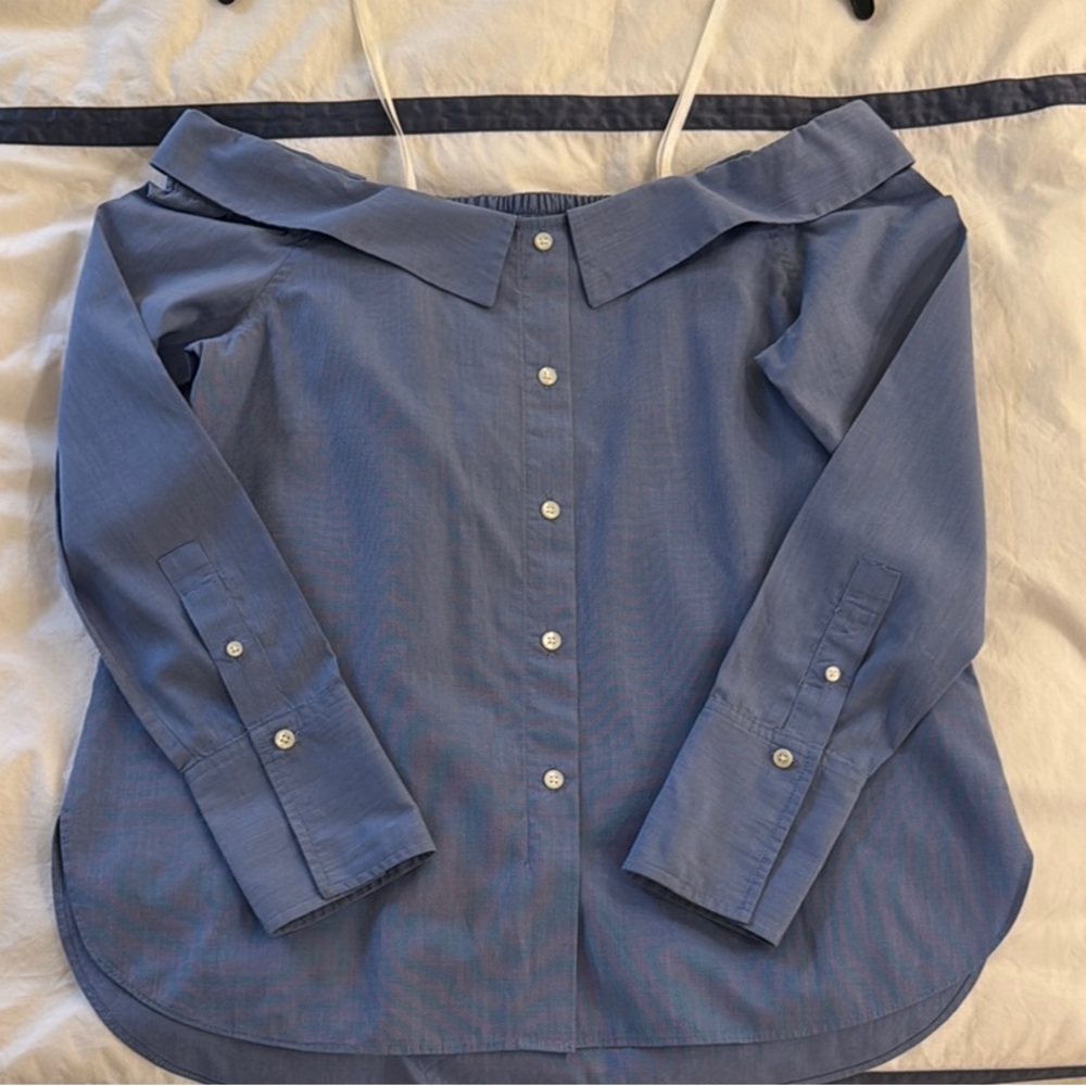 Club Monaco Off-Shoulder Blue Top